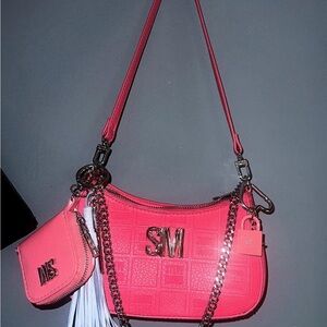 Steve Madden Stylish Pink Handbag with Chain Detail